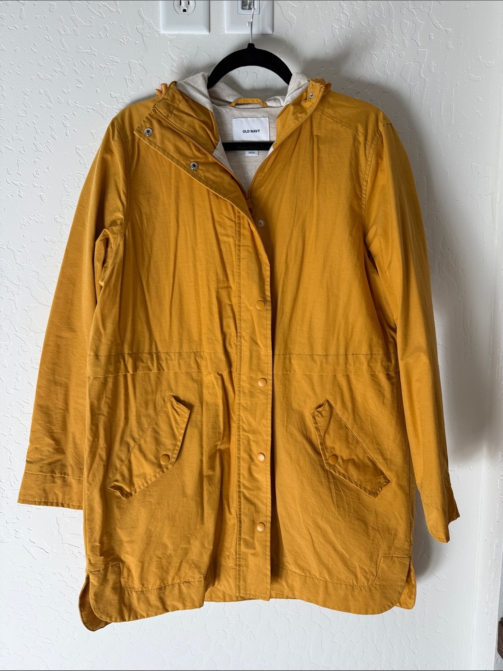💛 Old Navy Mustard Yellow Hooded Coat - Medium